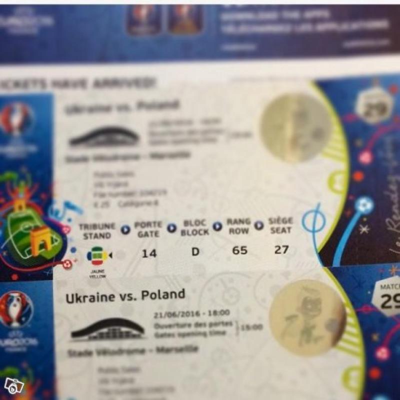 EM-biljetter, Ukraina-Polen i Marseille