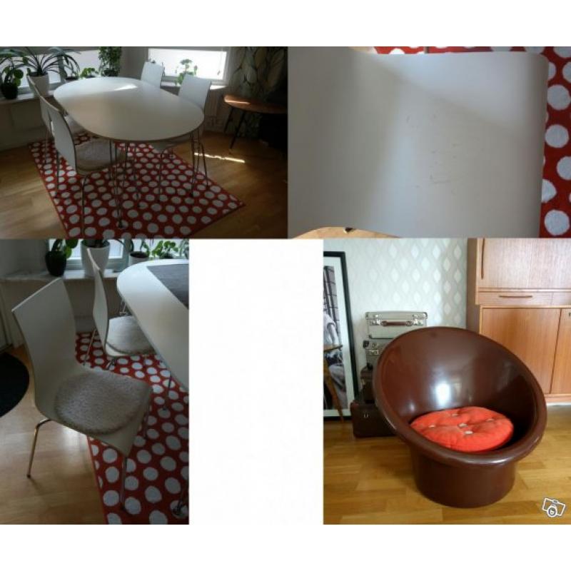 Matbord & stolar samt IKEA Skopa retrofåtölj